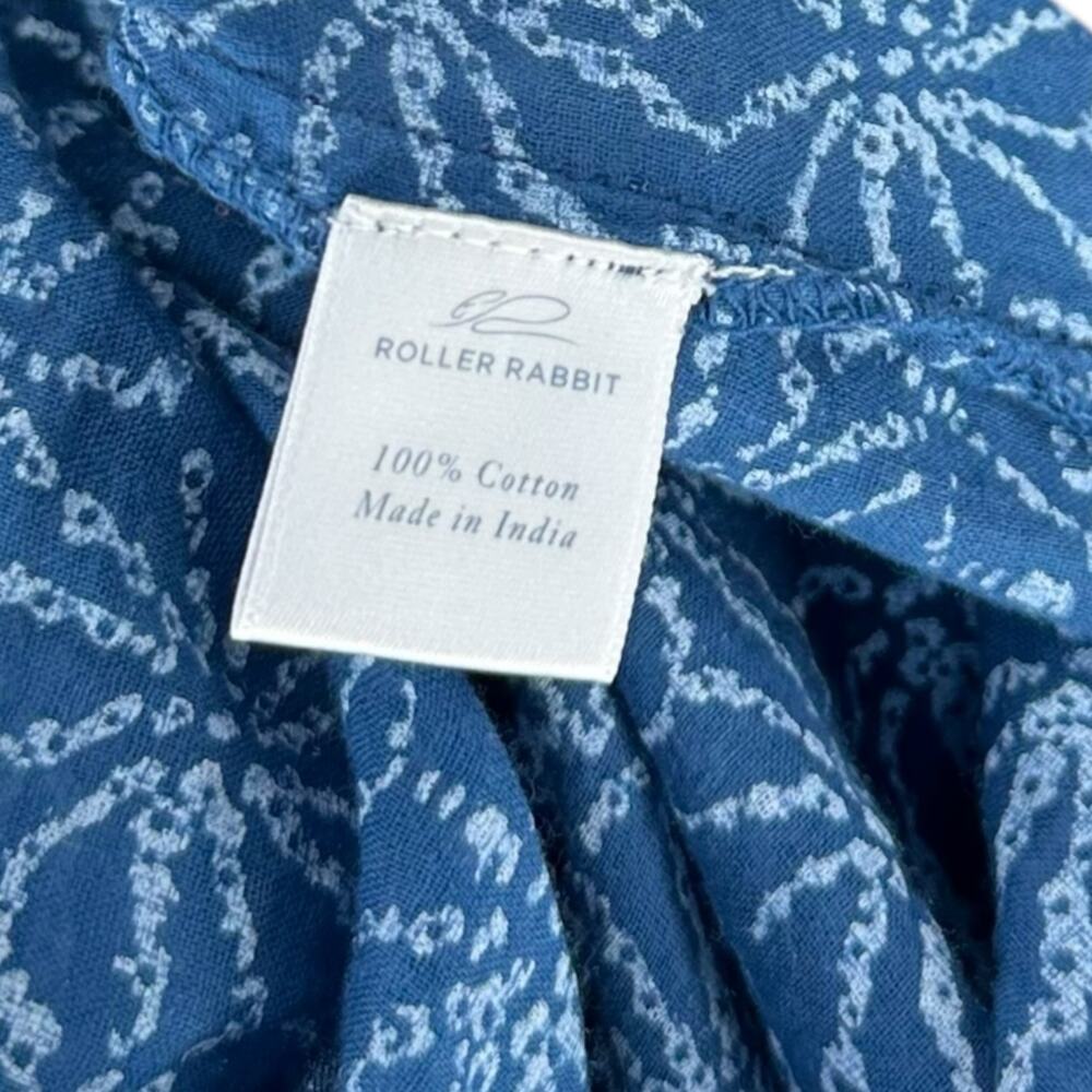 Roller Rabbit Blue Patterned Lightweight Semi-She… - image 5